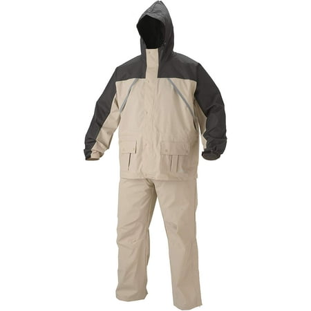 Unisex Waterproof PVC/Nylon Rain Suit w/ Covered Zipper to Prevent Leaks
