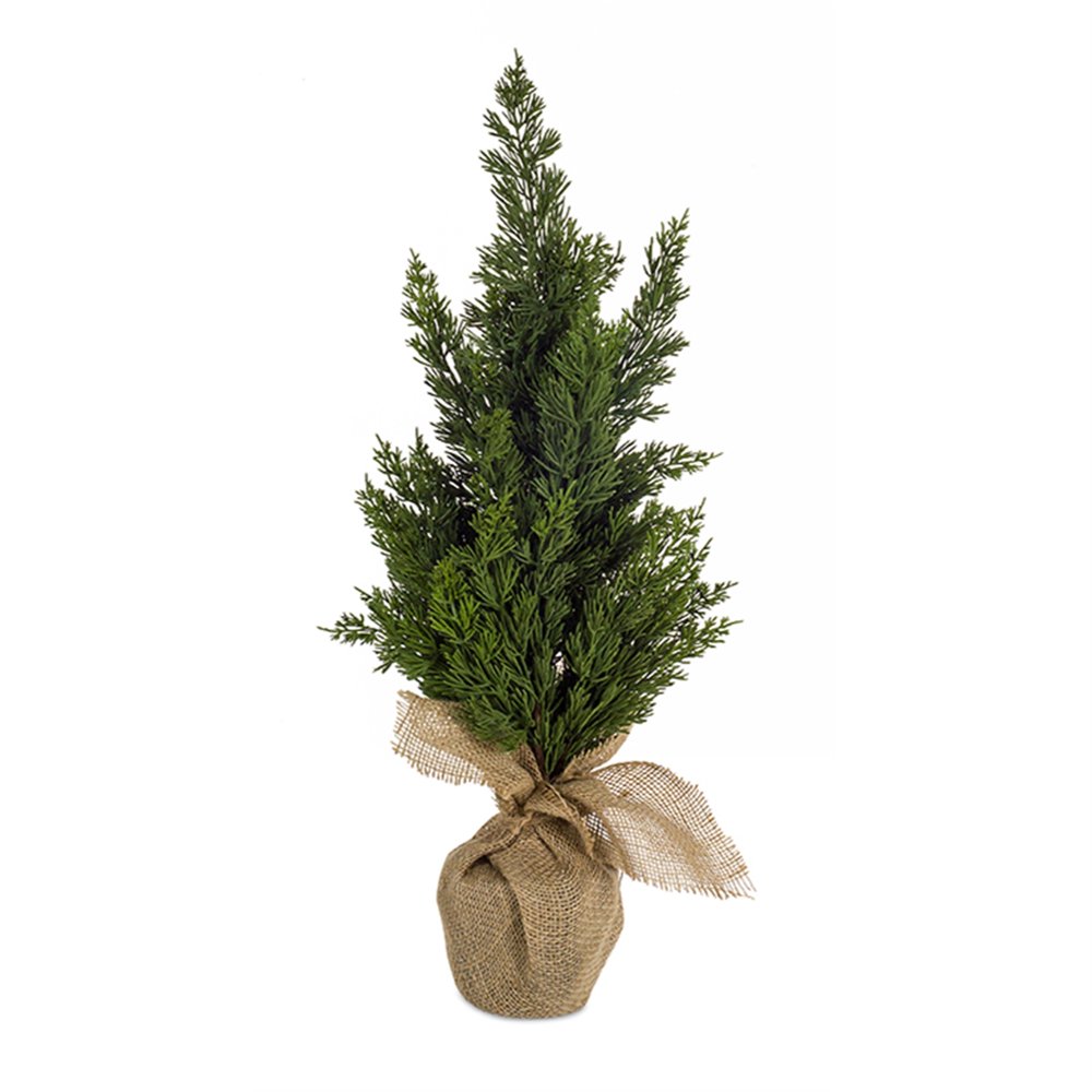 Mini Pine Tree in Burlap (Set of 2) 26.5"H Plastic
