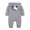 thumbnail image 2 of Tisuna Infant Girls Boys Jumpsuit Cartoon Shark Print Long Sleeve Hooded Romper Fashion Cute Autumn Winter Kids Zip Up Bodysuit Grey Size 9-12 Months, 2 of 3
