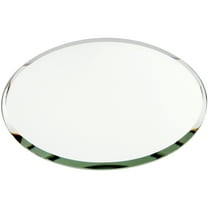 Plymor 4" Round, 3mm Thick Beveled Glass Mirror Circle, Pack of 12