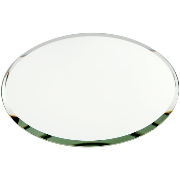 Plymor 4" Round, 3mm Thick Beveled Glass Mirror Circle, Pack of 2