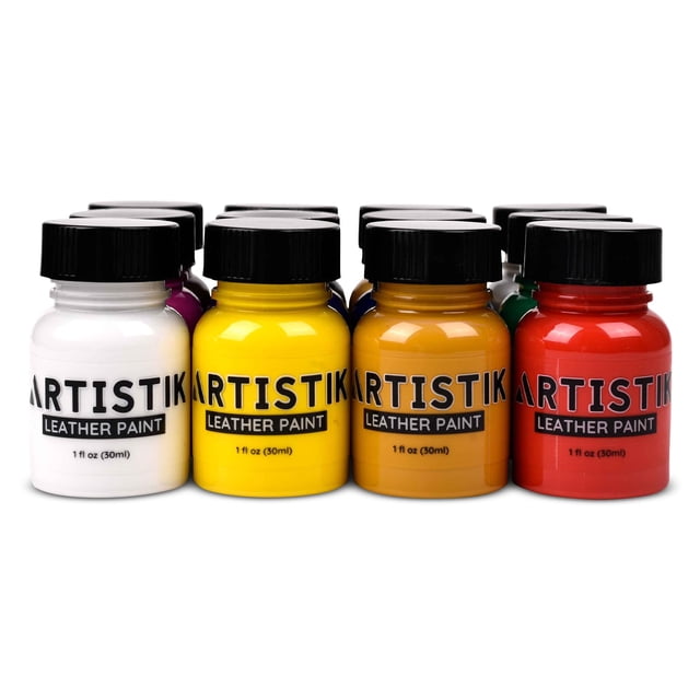 Set de Pintura para Cuero ARTISTIK 12 Colores 30 ml con Pincel