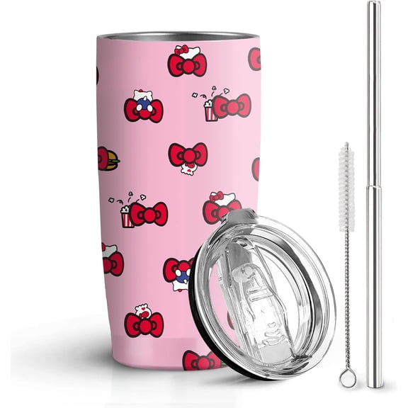 Cartoon Cat 20 Oz Stainless Steel Tumbler Leak Proof Tumbler with Straw and Lid, Travel Coffee Mug for Home Outdoor, Thermal Cups for Hot and Cold Drinks