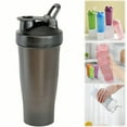 thumbnail image 1 of Shaker Bottles for Protein Mixes, Plastic Shaker Bottle with Whisk Balls, Protein Shaker Bottle with Wire Whisk Ball, Blender Bottle, 30 oz, 1 Pack, 8.26x3.74"(Black), 1 of 8