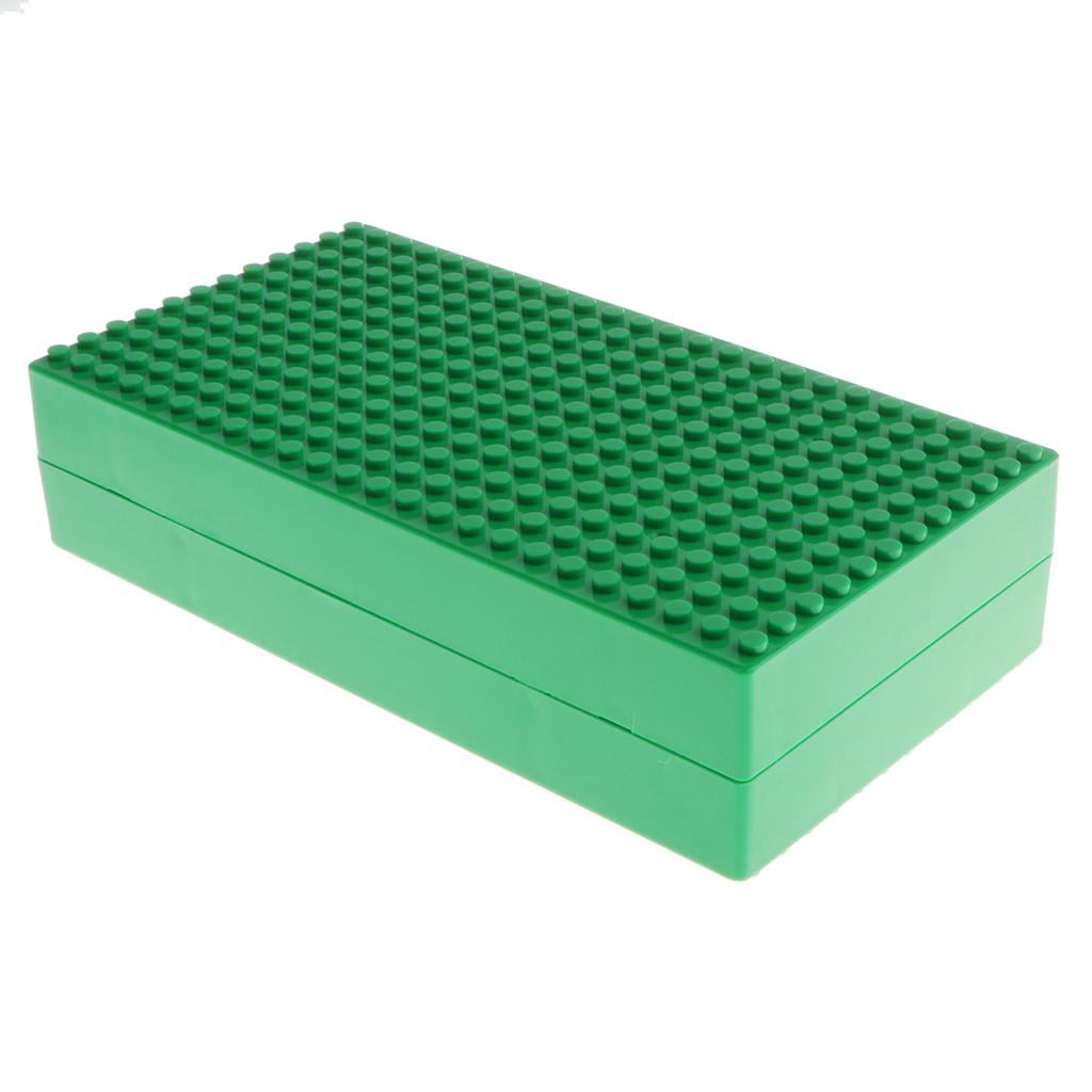 19x10cm Building Blocks Base Plate Storage Box Compatible Figures Case Green 