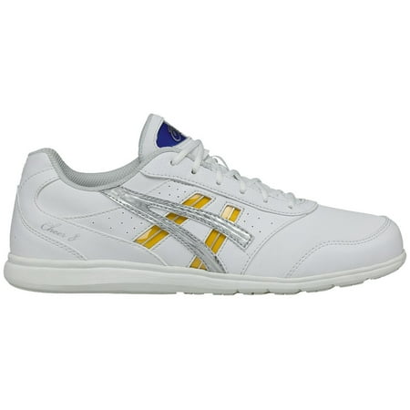 ASICS Women's Cheer 8 Cheerleading Shoes (White/Silver, 10.5)