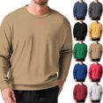 thumbnail image 6 of Dvprdro Plus Size Sweatshirts for Men Crew Neck Textured Long Sleeve Pullover Fashion Casual Shirts, 6 of 6