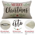 thumbnail image 4 of Merry Christmas Pillow Covers Holly Berries Lumbar Pillow Covers Outdoor Pillowcase 12x20 Inch for Home Decoration, 4 of 6