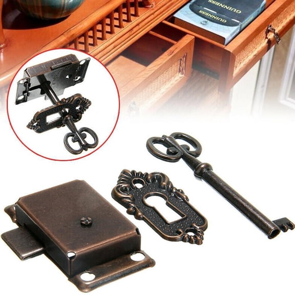 Cabinet Door Lock Set Key Clock Jewlery Replacement New Style Antique best