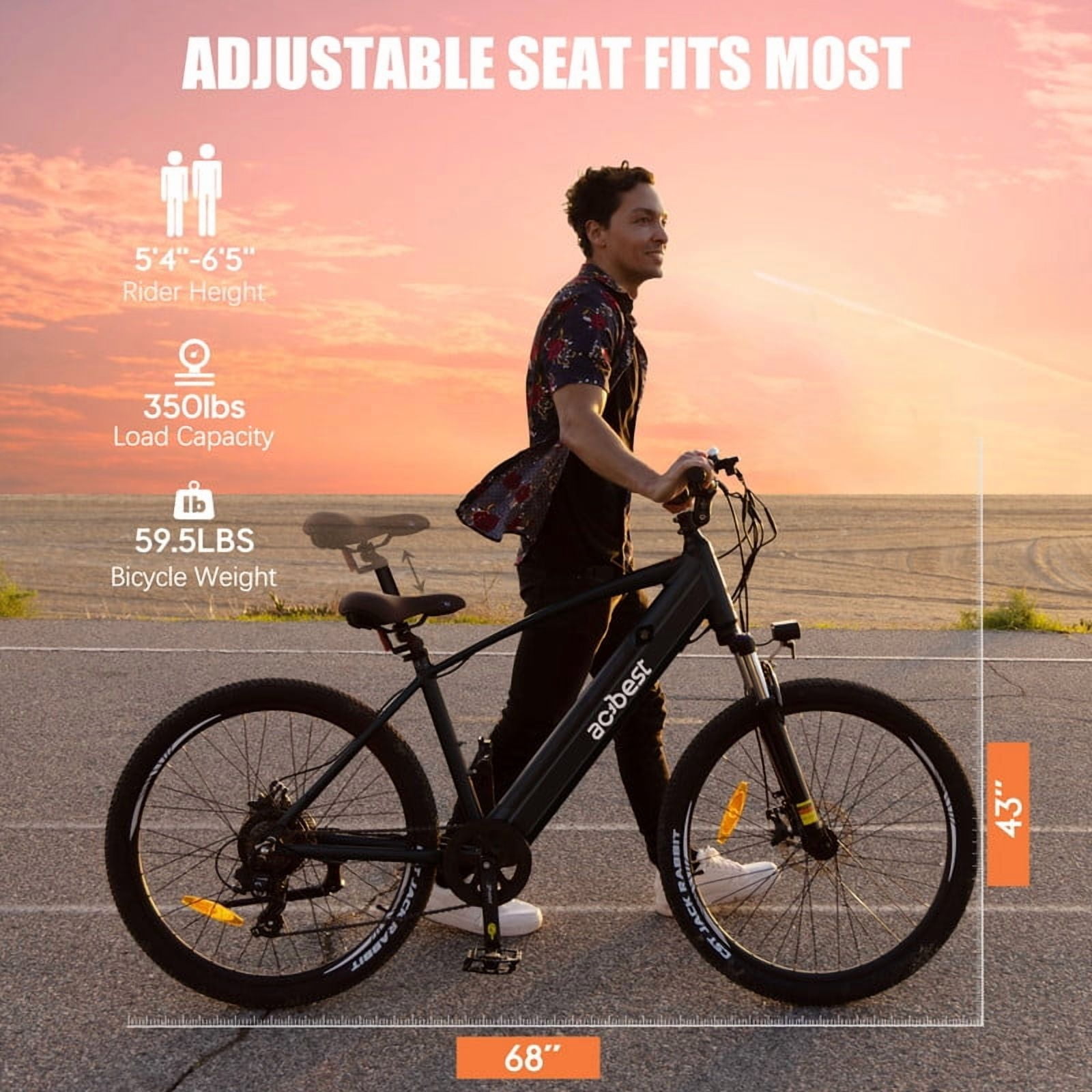 Core Electric Bicycle for Adults - Peak 750W Brushless Motor Ebike,up to 20MPH,27.5X2.1 Tire Step Over Bicycle with 7 Speed, Black