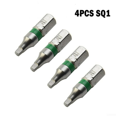 

4pcs SQ1 SQ2 25mm Screwdriver Bits Magnetic Square Head 6.35mm Hex Shank