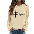 thumbnail image 2 of There Is Nothing Too Big For God Christian Sweatshirts for Women Long Sleeve Crewneck Graphic Sweatshirt Pullover Tops, 2 of 5