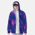thumbnail image 4 of Fotbe Neon Gradient Blue Men's Women's UPF 50+ Sun Protection Jacket Hooded Cooling Shirt with Pockets Hiking Outdoor Performance-3X-Large, 4 of 9