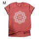 thumbnail image 1 of Camiseta de mujer Blusa de verano con cuello redondo y manga corta con estampado floral, Rojo, M Methold AP002559-02, 1 of 5
