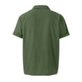 thumbnail image 6 of Resicozy Mens Polo Shirts Casual Short Sleeve Athletic T-Shirts Classic Linen Collar Shirt Summer Solid Color Tops Army Green S, 6 of 7