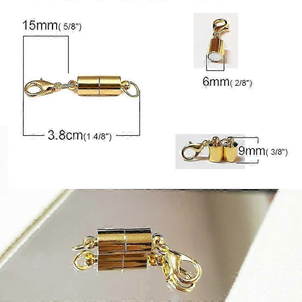 10pcs Strong Magnetic Clasps Clasps Built-in Safety Magnetic Lock with Lobster Clasp Compatible Jewelry Making DIY