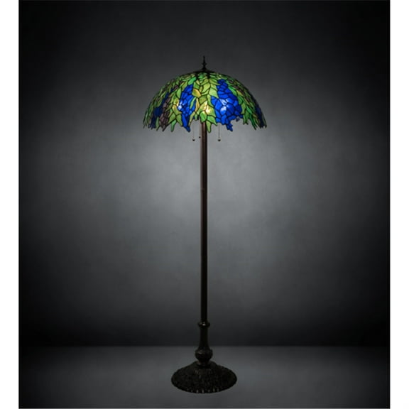 62" High Tiffany Honey Locust Floor Lamp
