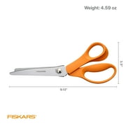 Fiskars 8 Pinking Shears, with Pointed Tip for Fabric Cutting, Orange