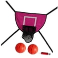 thumbnail image 4 of BAOSITY Basketball Hoop for Trampoline Basketball Frame Waterproof Basketball Goal Outdoor Trampoline Accessory for All Ages Rose Red with two balls, 4 of 8