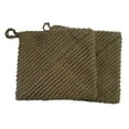 thumbnail image 2 of Crochet Pot Holders- Solid Color Collection- 6"x6" Cotton- Heat Resistant- Double Layer- Hanging Loop- Pacific Junction Set of 2- Olive Green, 2 of 2