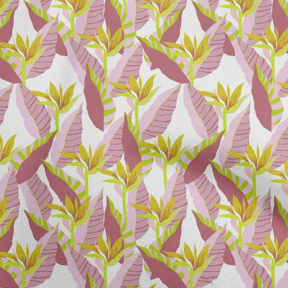 oneOone Polyester Spandex Light Pink Fabric Floral Quilting Supplies Print Sewing Fabric By The Yard 56 Inch Wide