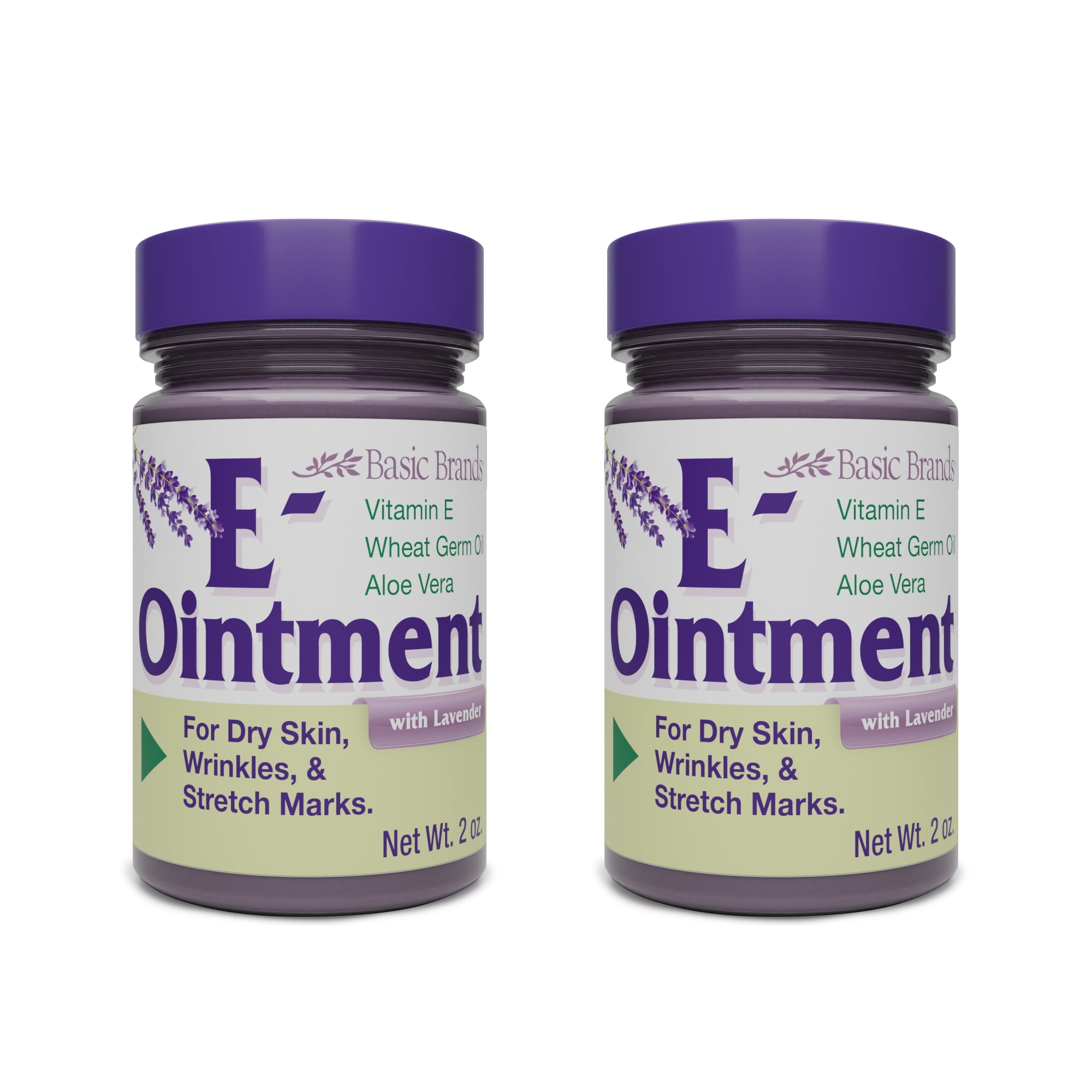 Basic Brands Vitamin E Ointment, 2 oz, Lavender (Pack of 2)