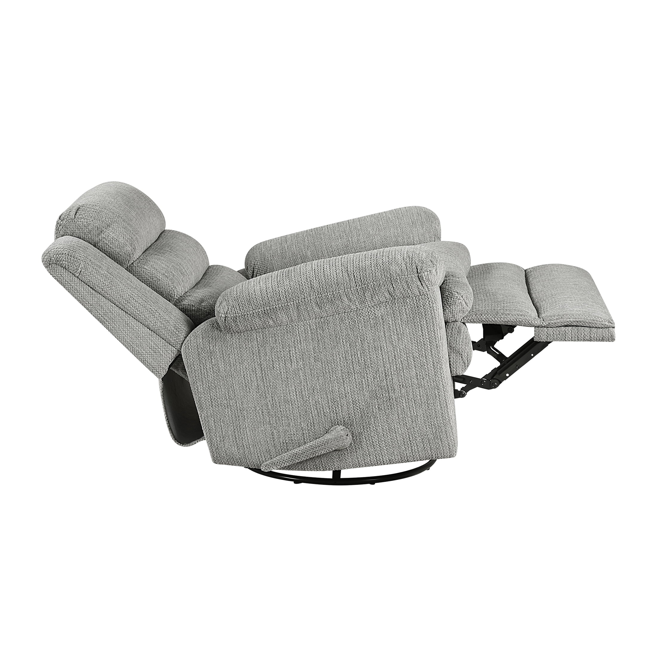 OakvillePark Windcroft Microfiber Swivel Glider Reclining Chair, Gray
