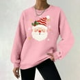 thumbnail image 6 of HOMBOM Pink Sweatshirt for Women Fall Pullover Cute Waffle Long Sleeve Womens Tops Christmas, 6 of 7