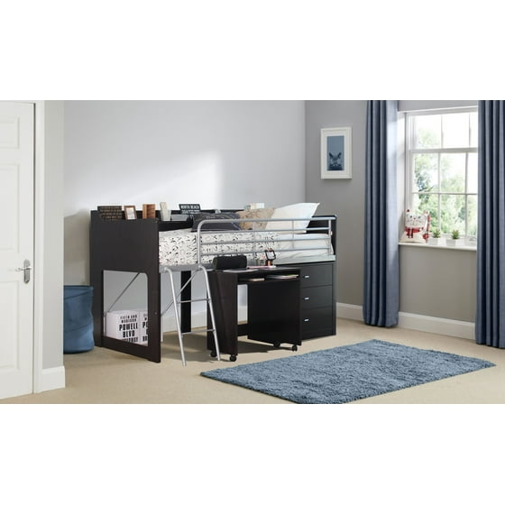 Talia Storage Loft Bed with Desk, Multiple Colors
