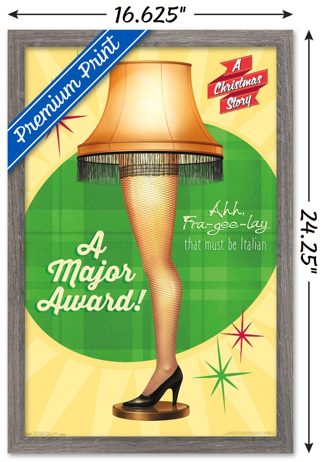 A Christmas Story - Lamp Wall Poster, 14.725" x 22.375", Framed