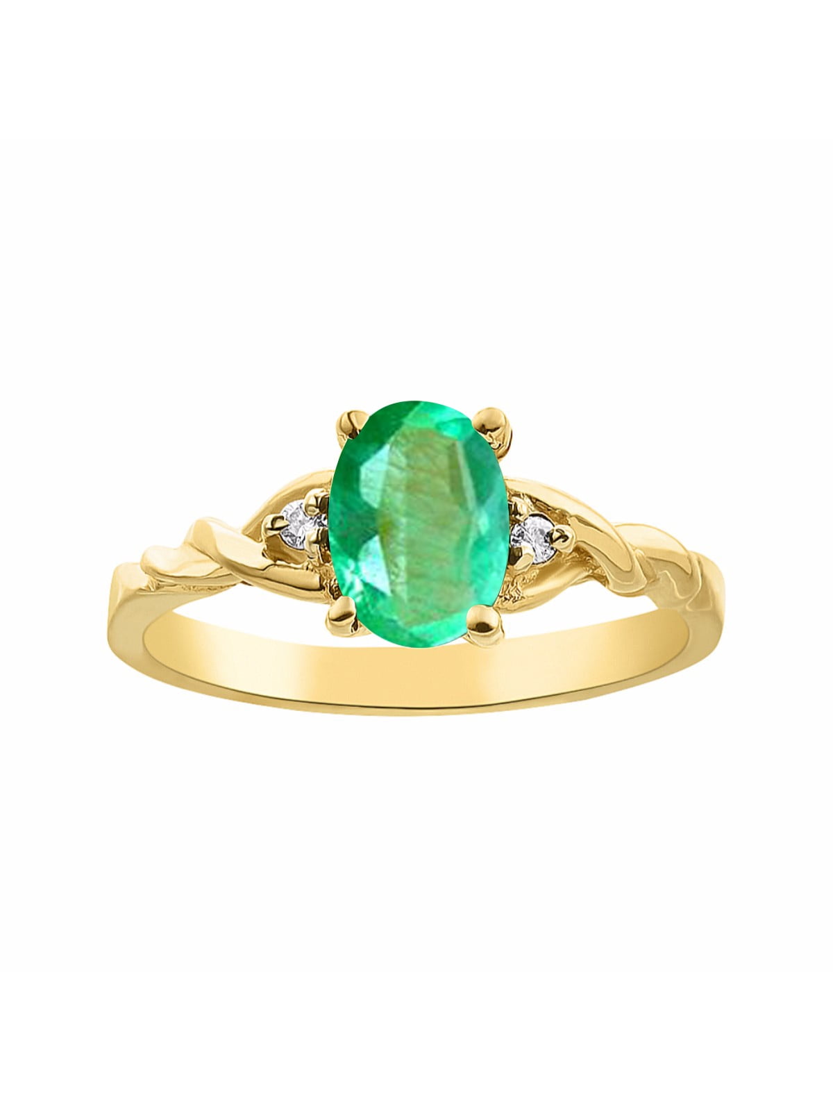 sizes 5-10 14K Yellow Gold Natural Peridot Ring Oval 6x4mm Diamond Accent