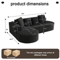 thumbnail image 2 of Noble House Fully Compressed Frameless Modular Sofa,L-Shaped Recliner,Black, 2 of 10
