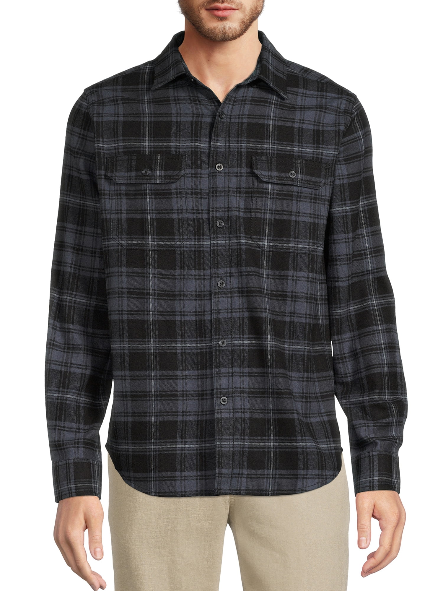 George Men's Long Sleeve Flannel Shirt - Walmart.com