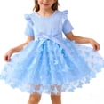 thumbnail image 6 of Momihoom Girls' Ruffled Sleeve Tulle Dress with 3D Butterfly Appliques, Ideal for Birthday Parties and Special Occasions, 6 of 7