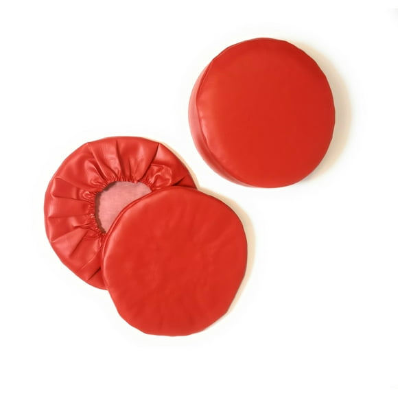 Royal Industries 15'' Vinyl Bar Stool Seat Cover,Red-Set of 2