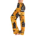 thumbnail image 2 of WTOBBY Women's Drawstring Halloween Print Trousers, Casual Loose Fit Novelty Pants with Elastic Waist for Seasonal Holiday Outfits,Orange S, 2 of 7