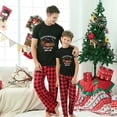 thumbnail image 3 of Pijamas familiares a juego de Navidad, conjunto de Pijamas cortos negros de Dachshund a través de la nieve, 3 of 3