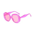 thumbnail image 2 of Miorin Under $5 Classic Round Sunglasses for Women Men Protection Vintage Trendy Sunnies Pink Frame Hot Pink Lens Sunglasses, 2 of 4