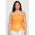 thumbnail image 2 of Womens Plus Size Sheer Ruched Drawstring Tube Top, 2 of 5