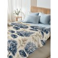 thumbnail image 5 of Queen Flat Sheet Only Watercolor Hydrangea Flower Soft Microfiber Cooling Bedding Sheets Vintage Floral Leaves Beige Flat Bed Sheet for Hotel,Home Decor, 5 of 9