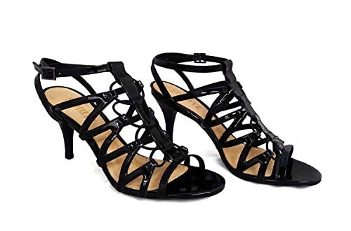 low black sandal heels