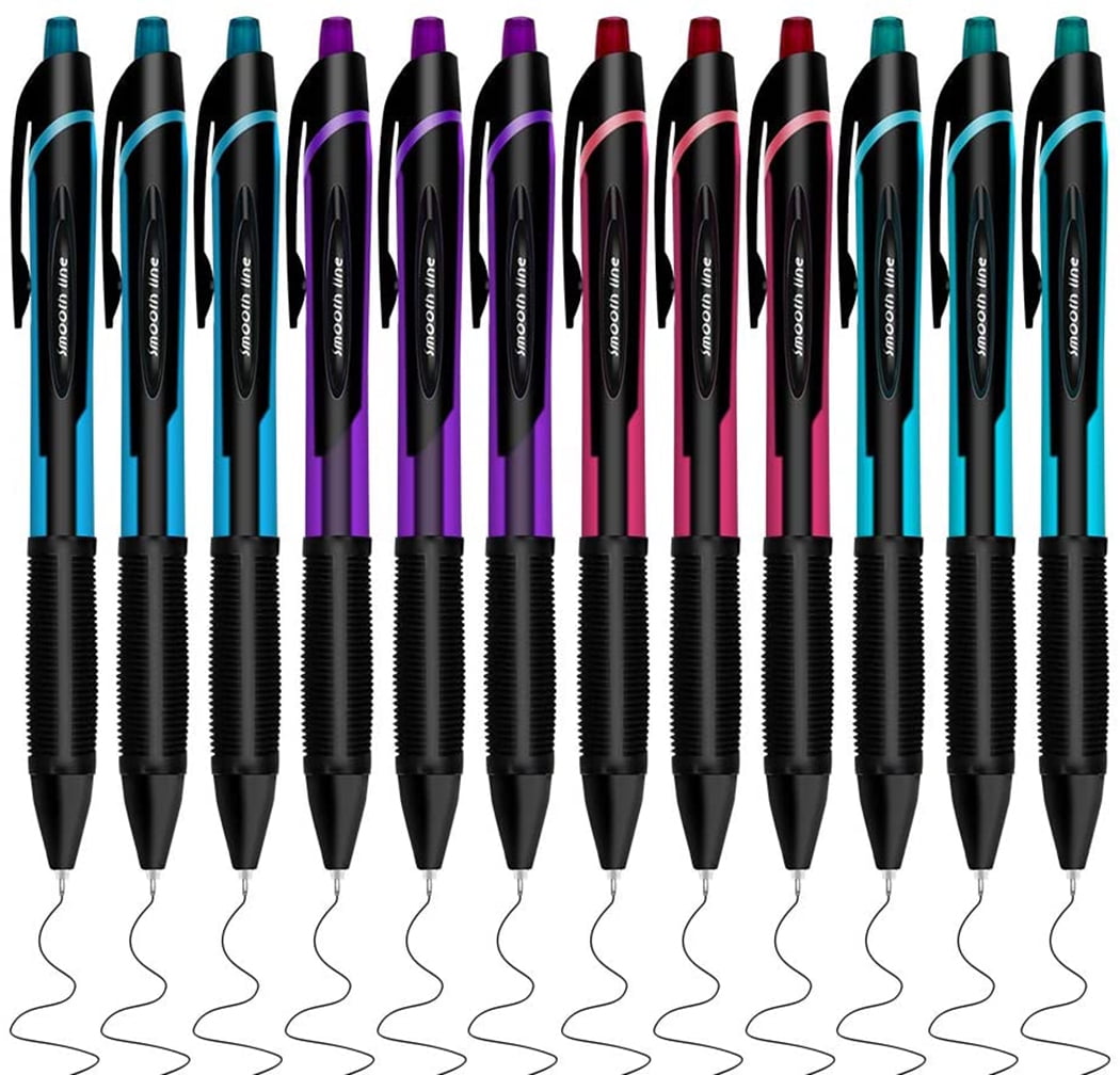 MyLifeUNIT Gel Pens, Retractable Fine Point Pen (0.5 mm), Black, 12-Count