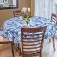 thumbnail image 3 of PiccoCasa Vinyl House Tablecloth Round 71" Dia Blue Flower Pattern Waterproof, 3 of 7