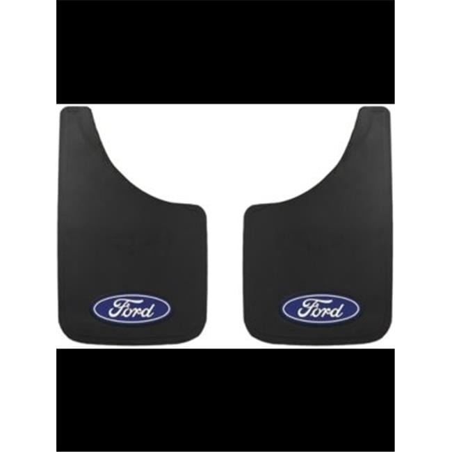 15 x 9 in. Easy Fit Black Mud Flaps with Ford Logo, Black