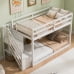 thumbnail image 3 of Twin Over Twin Low Bunk Bed, Solid Wood with Guardrails & Wide Ladder, Easy Assembly, 3 of 18
