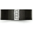 thumbnail image 5 of Chisel Stainless Steel Brushed Black IP-plated with CZ 8.2mm Flat - Ring Size 12.5, 5 of 8