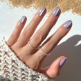 thumbnail image 1 of Press On Nails Glamnetic Sirenita con forma de cola de sirena corta ovalada, color morado, 1 of 6
