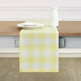 thumbnail image 4 of Linen Buffalo Check Table Runner 72 Inches Long - 100% Pure Linen Yellow and White Plaid Table Runner 14 x 72 Inch Ideal for Dresser, Dining, Summer, 4 of 4