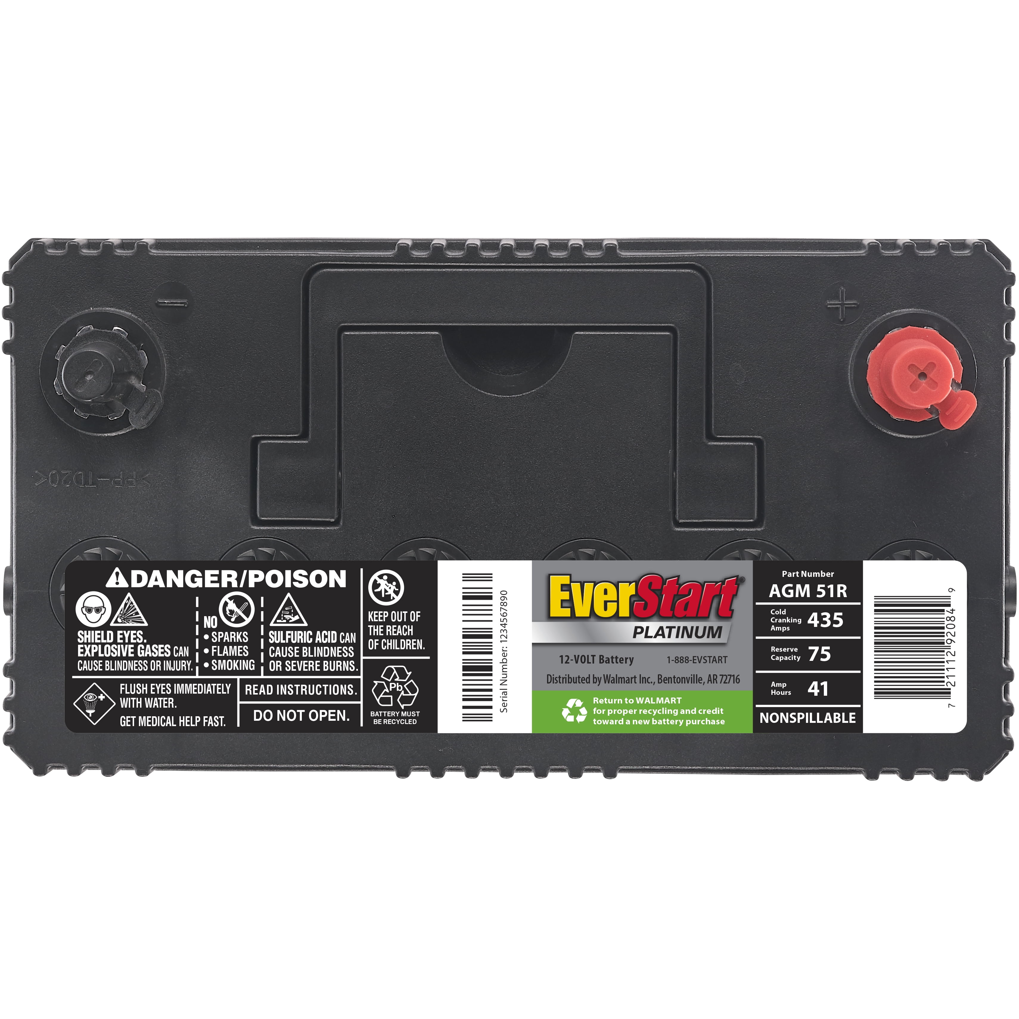 EverStart Platinum BOXED AGM Battery, Group Size AUX 12 Volt, 180 CCA