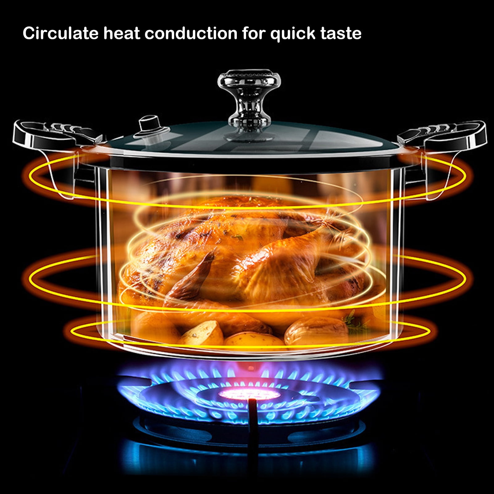 Non-stick Enamel Micro Pressure Cooker, Micro Pressure Cooker Large Capacity Enamel Small Pressure Cooker with Visible Lid Handle & Safety Valve Quick Decompression Non-Stick Stew Pot(Blue)